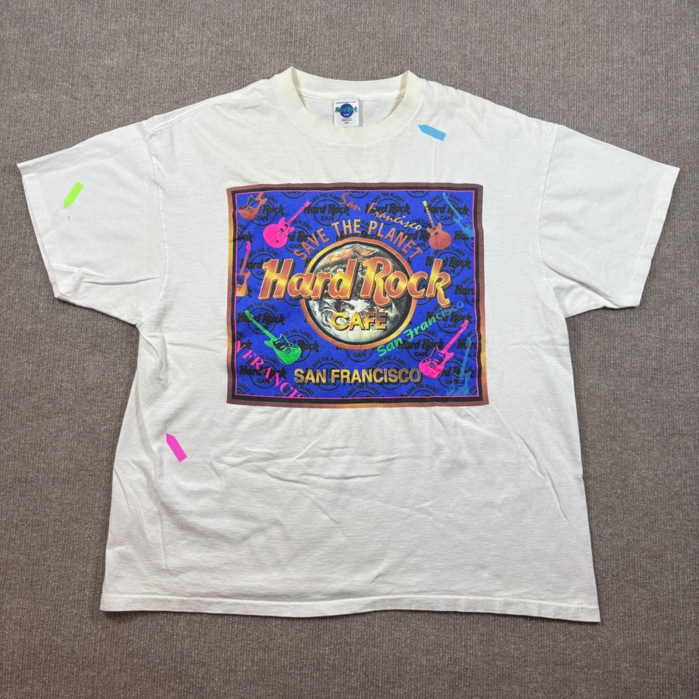 VTG 90s Single Stitch White Hard Rock Cafe San Fran Men's Size Large - Picture 1 of 9